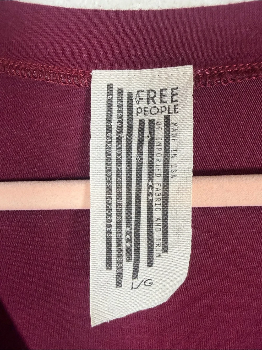 Free People Deep Burgundy V-Neck Bodysuit